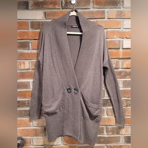 Kerisma Oversized Grandpa Cardigan Sweater Cashmere Brown Large